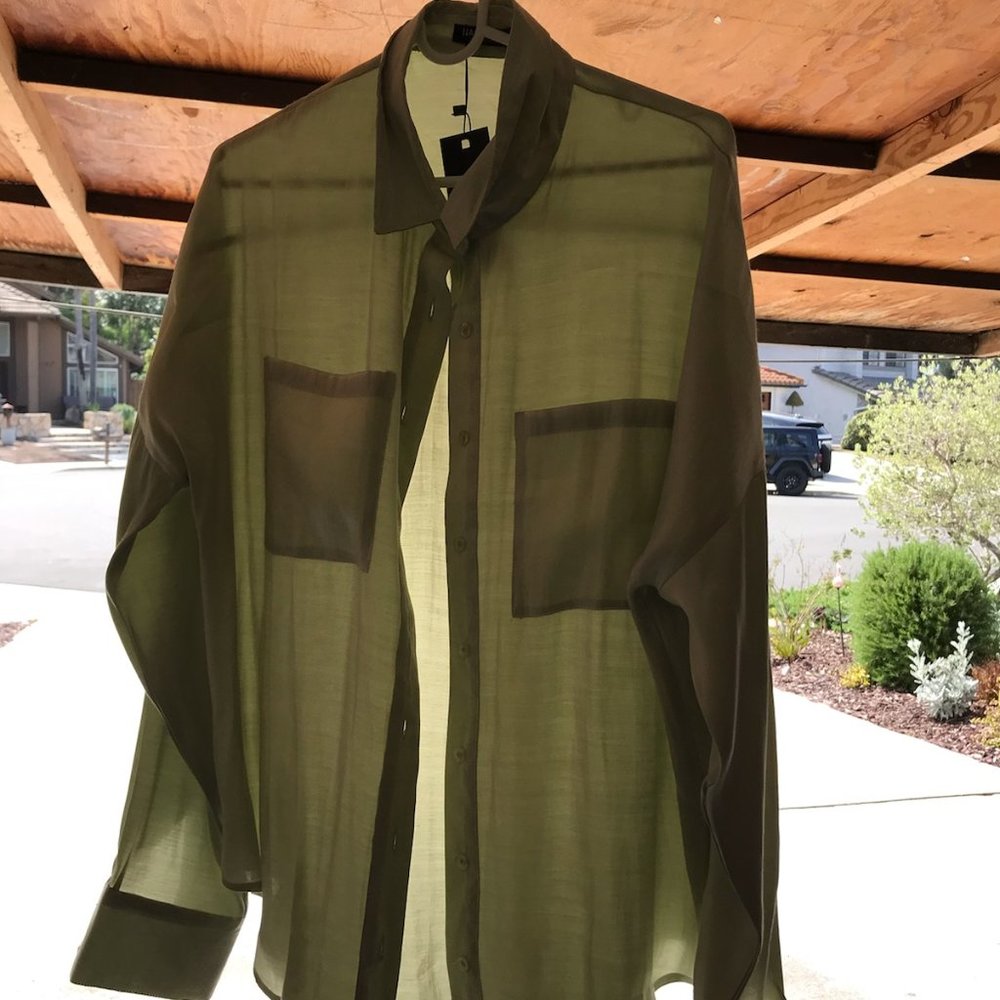 Nasty Gal mint color button down top and matching pants